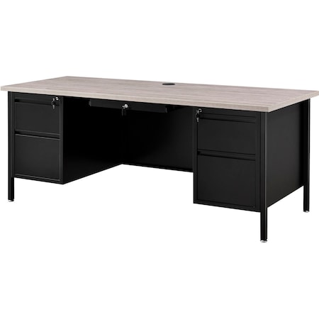 Interion By Global Industrial Teacher's Desk, 30 in D X 30-1/2 in H, 72 in W X 695633GY
